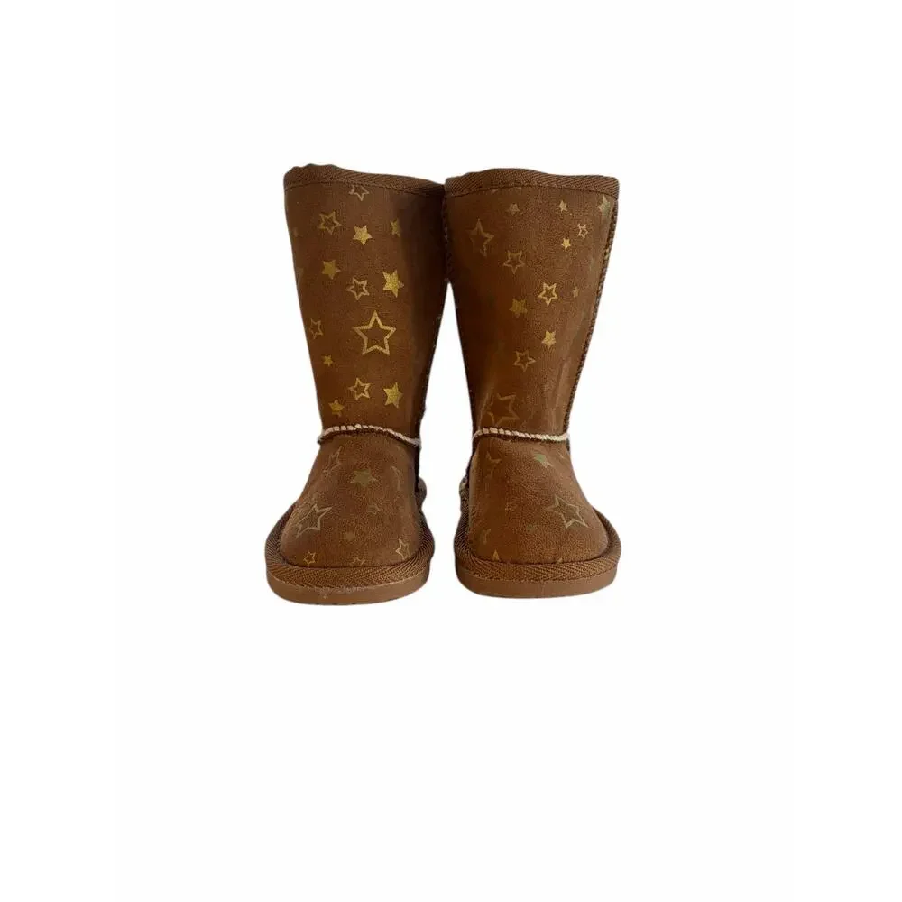 Airwalk Toddler Cognac w/ Stars Emma Winter Boots- Size 6